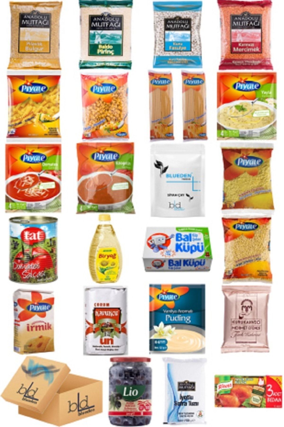 Blueden Ramazan Kumanya Gıda Paketi 24 Parça 96 Nolu Paket