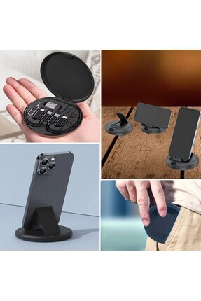 5'i 1 Arada 60W Destekli Seyahat Kablo Kutusu - Micro USB, Type-C, Lightning 5 in 1 Şarj Seti Image 5