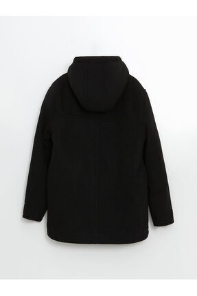 Peak Yeni Sezon Kapüşonlu Erkek Çocuk Kaşe Kaban Image 1