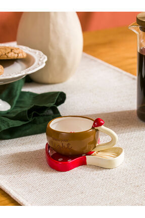 Vizyon Yeni Sezon Mantar Figürlü Seramik Kahve Fincanı 100 ml Image 0