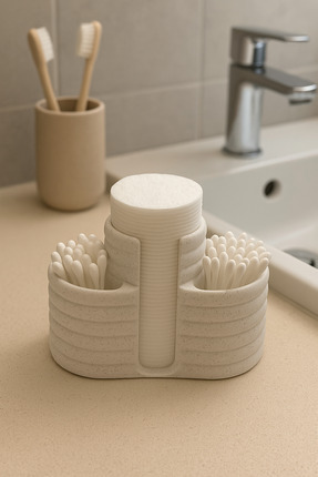 Modern Şık Makyaj Organizeri ve Düzenleyici - 3 Bölmeli - 12CM - Mermer Beyazı Image 4