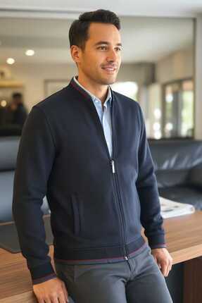 Andy Tam Fermuarlı Sweatshirt Lacivert Image 0