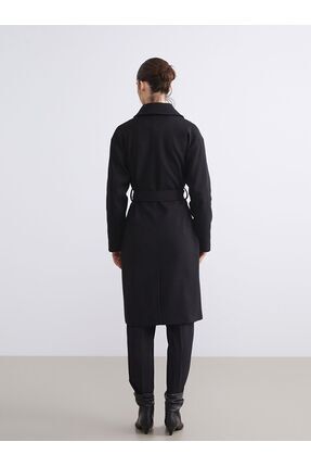 LCW Vision Kruvaze Yaka Kadın Kaşe Kaban Image 4