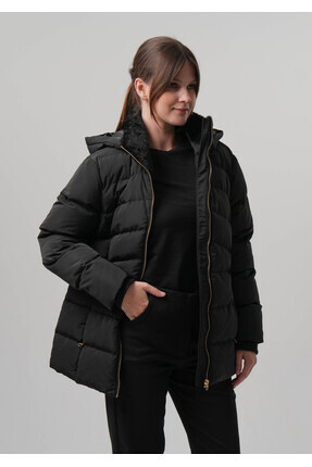 KADIN MONT Çıkabilir Kapüşonlu Kadın Şişme Mont Image 2