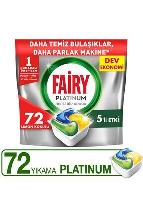 Platinum Bulaşık Makinesi Deterjanı Kapsülü/tableti 72 Yıkama Limon Kokulu Image 1
