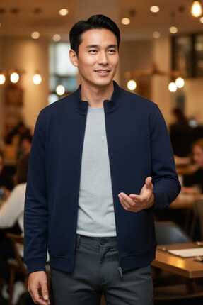 Danny Tam Fermuarlı Sweatshirt Lacivert Image 3