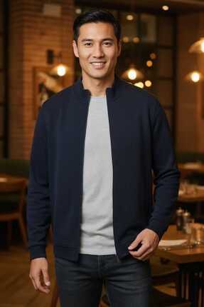 Danny Tam Fermuarlı Sweatshirt Lacivert Image 2