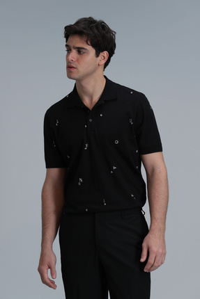 Pascal Smart Erkek Polo Tişört Siyah Image 4