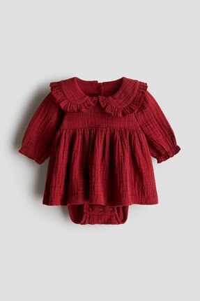 Body'li Pamuklu Muslin Elbise Image 2