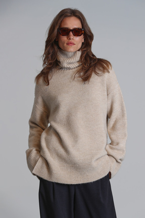 Melbourne Kadın Kazak Bej Image 2