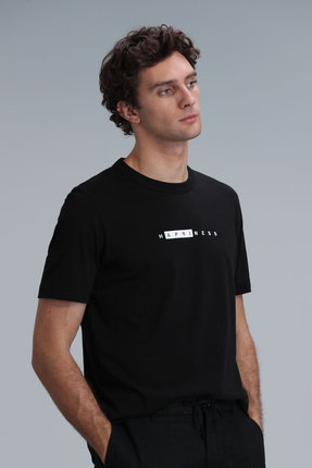 Kane Modern Grafik T- Shirt Siyah Image 4