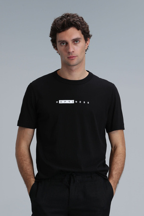 Kane Modern Grafik T- Shirt Siyah Image 2