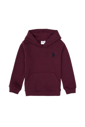 Erkek Çocuk Bordo Basic Kapüşonlu Sweatshirt 50313980-VR177 Image 0