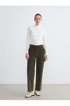 Peak Yeni Sezon Standart Fit Kadife Kadın Pantolon Image 0