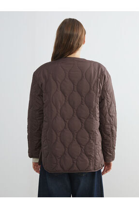 Bisiklet Yaka Oversize Kapitone Kadın Şişme Mont Image 4