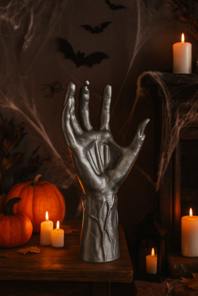 Cadılar Bayramı İskelet El – Korku Temalı Halloween Dekoratif El Figürü | 18 Cm Image 0