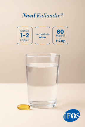 Omega-3 Fish Oil 1200 mg 60 Softgel Balık Yağı | IFOS Onaylı | Gluten Free | Takviye Edici Gıda Image 4