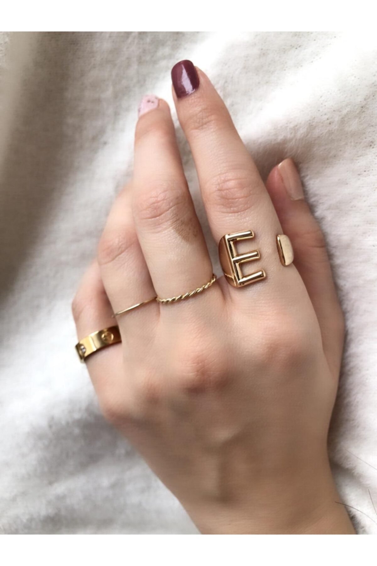 Joya Accessories Kadın Rose Xuping Ayarlanabilir B Harfli Yüzük