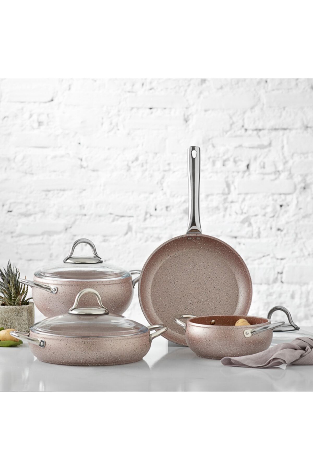 Karaca Avanos Rose Bio Granit 7 Parça Tencere Seti