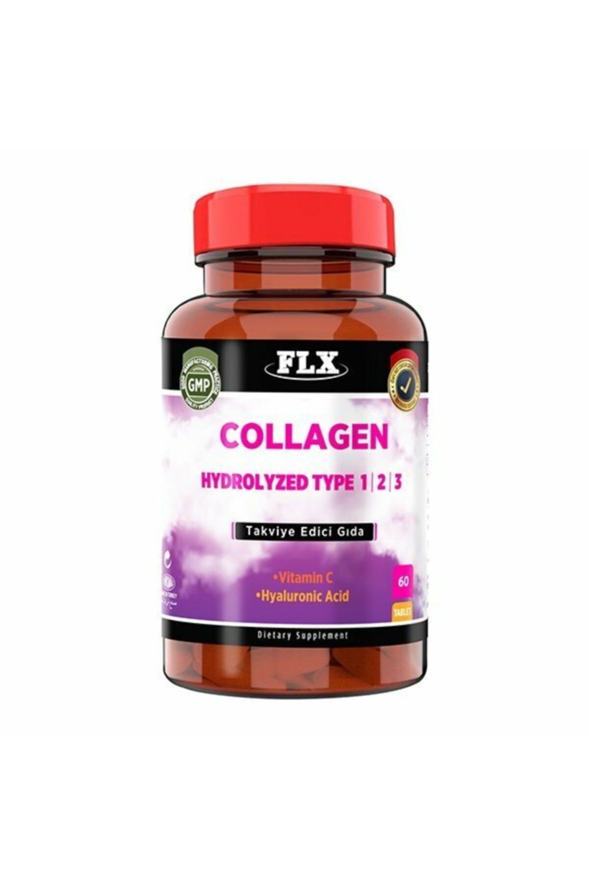 FLX Collagen Kolajen Tip-1-2-3 Hyoluronic Vitamin C 60 Tablet