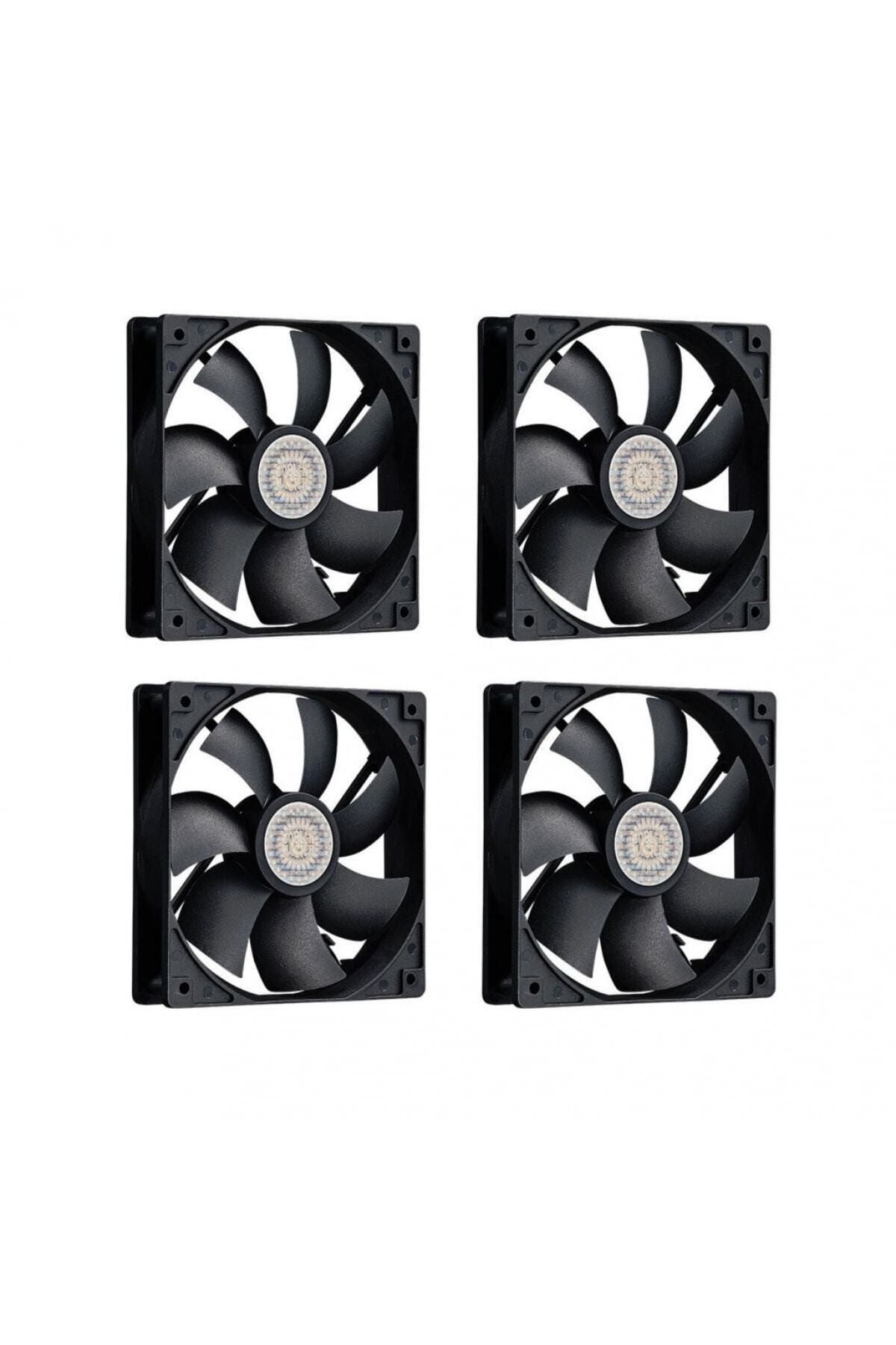 COMPAXE Kasa Fanı Siyah Sessiz Sıfır Fan  4 Adet  Siyah Standart Montaj Vidaları  Mining Fan 12 cm
