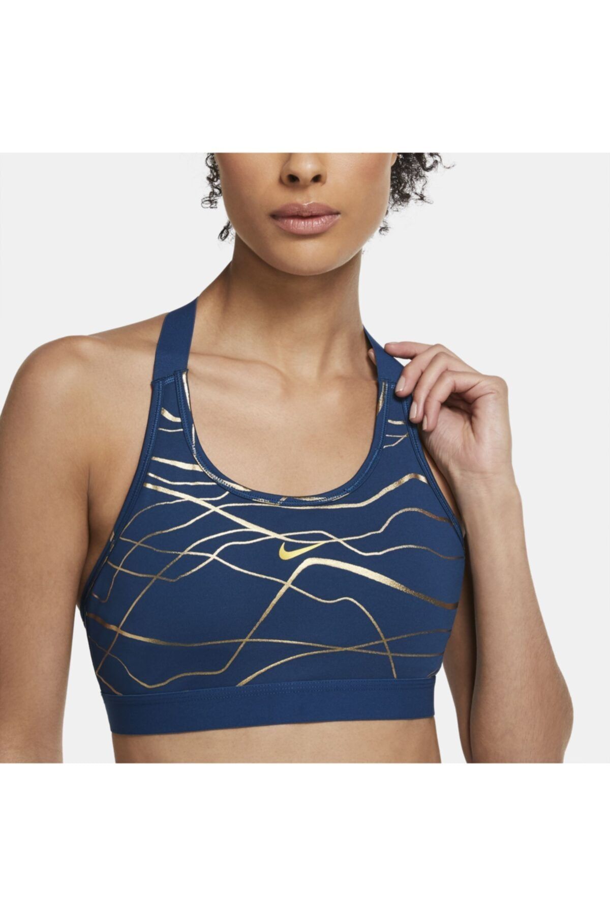Nike Swoosh Icon Clash Kadın Mavi Spor Büstiyer
