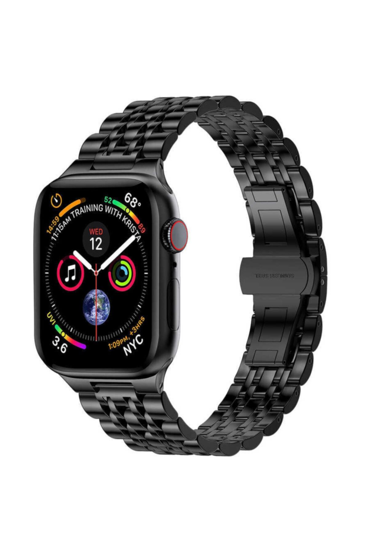 noktaks Apple Watch 42mm Wiwu Seven Beads Steel Belt Metal Kordon Akıllı Saat Kordonu