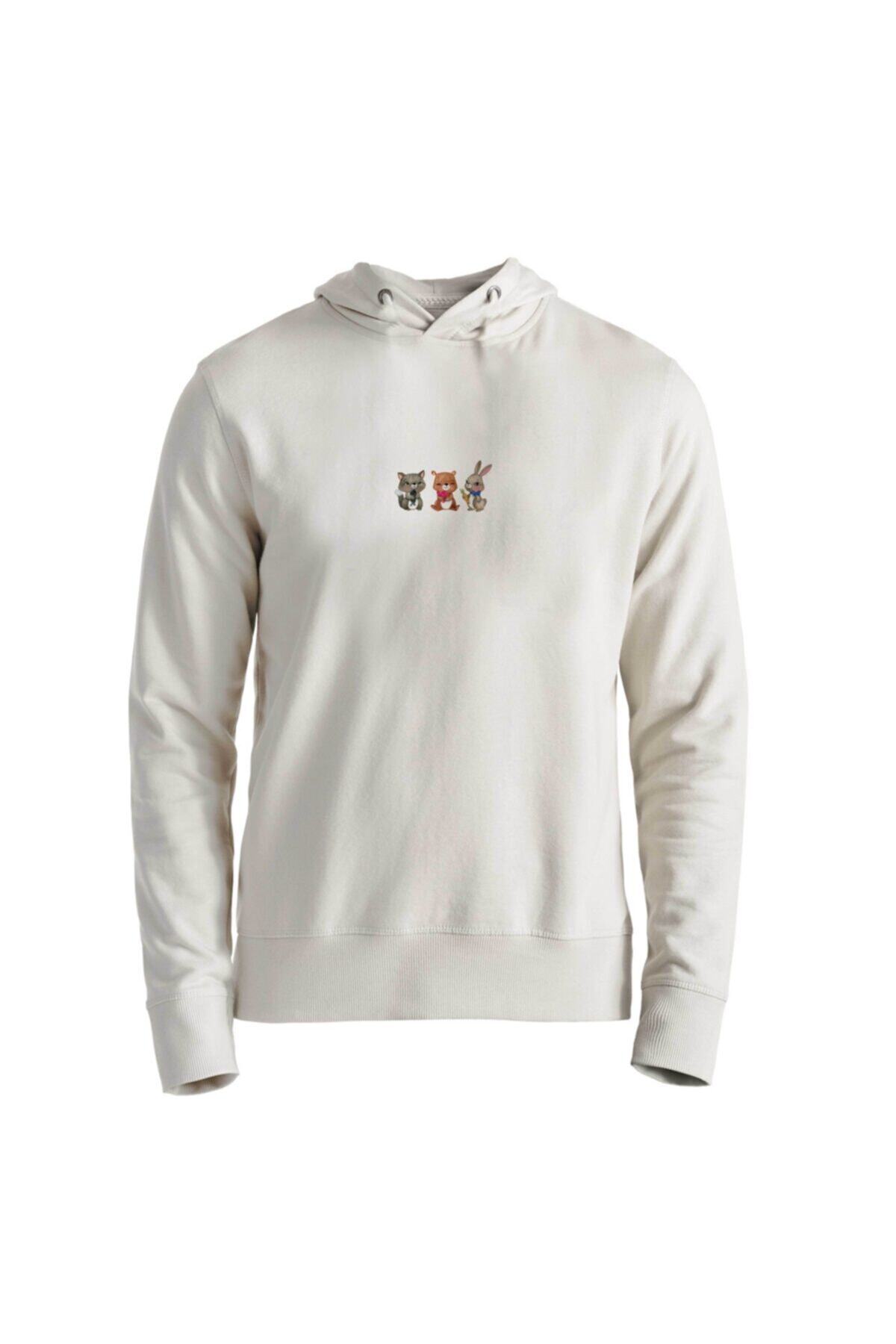 Alfa Tshirt Animal Sincap-tavşan Dijital Baskılı Ekru Sweatshirt