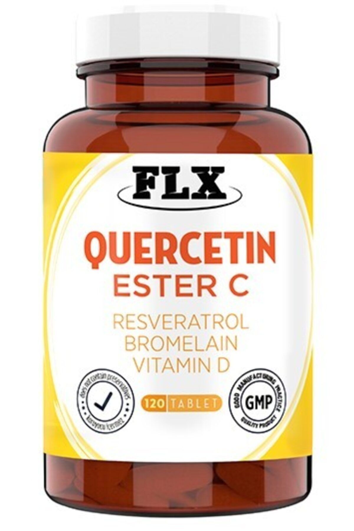 FLX 120 Tablet Quercetin Kuersetin Bromelain Magnesium Ester C Vitaminini Complex