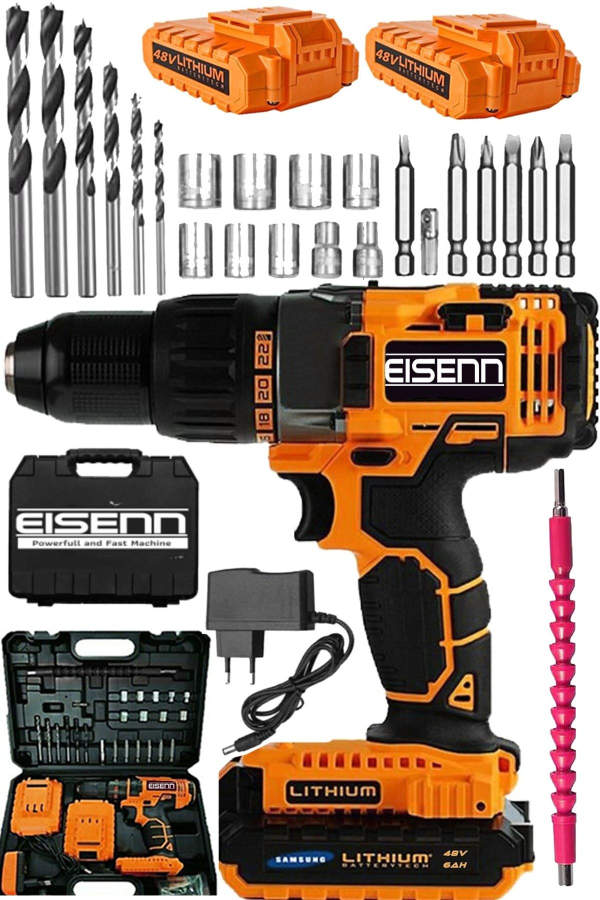 Eisenn Germany Technology Helper X -pro 48 V 6 Ah Darbeli Vidalama Matkap Yardımcı Set Hediye
