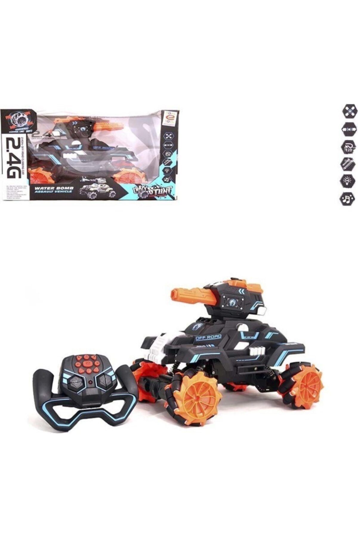 Toys e Toys Rock Crawler Uzaktan Kumandalı Şarjlı Jeep Su Bombası Saldırı Tankı - Turuncu