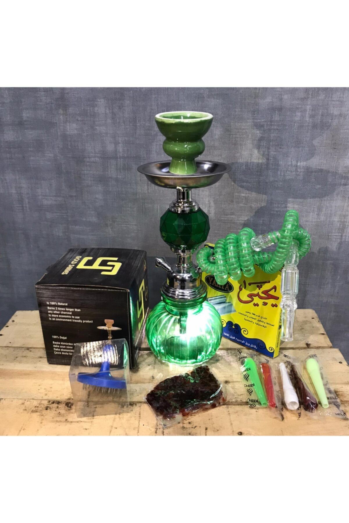 ORJİN TOBACCO Küçük Mavi Nargile Takımı Full Komple Set