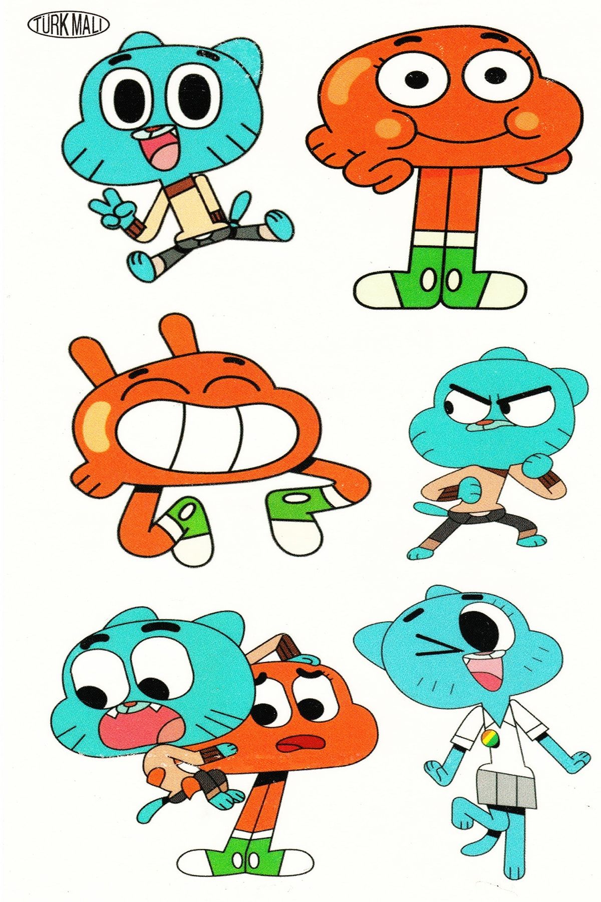 aranbul Gerçekçi Gumball Figürlü Geçici Dövme