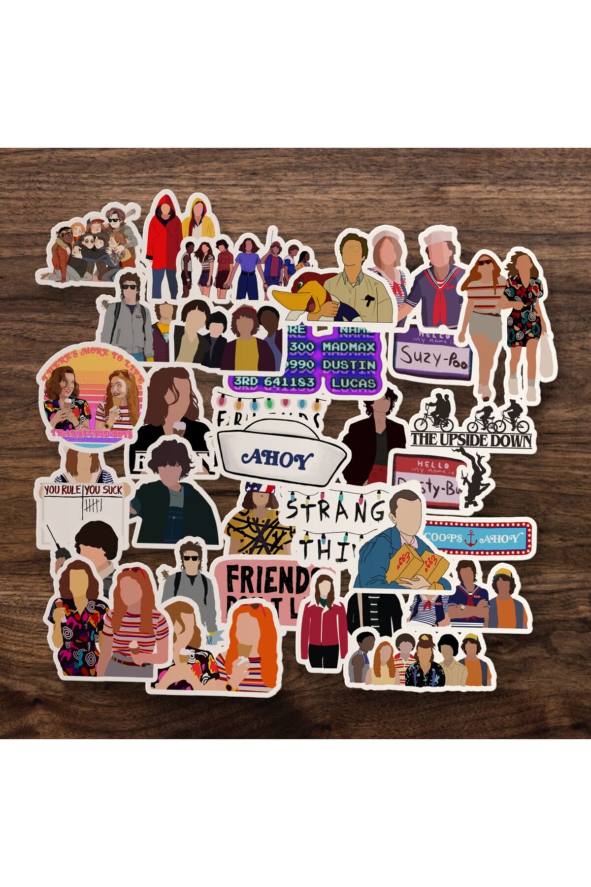 Stickir 30'lu Stranger Things Sticker Paketi - Laptop Sticker - Tablet Çıkartma Seti