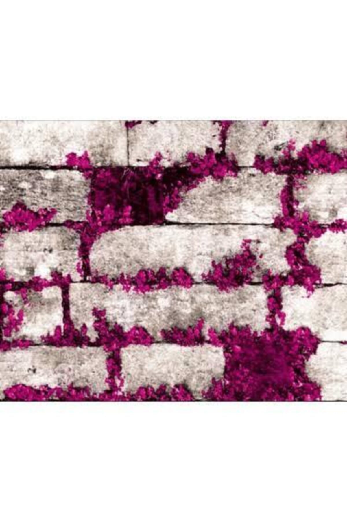 GMZ 42005-3 Elemental Pembe Çiçekli Taş,tuğla Desen Duvar Kağıdı (16,5 M2)