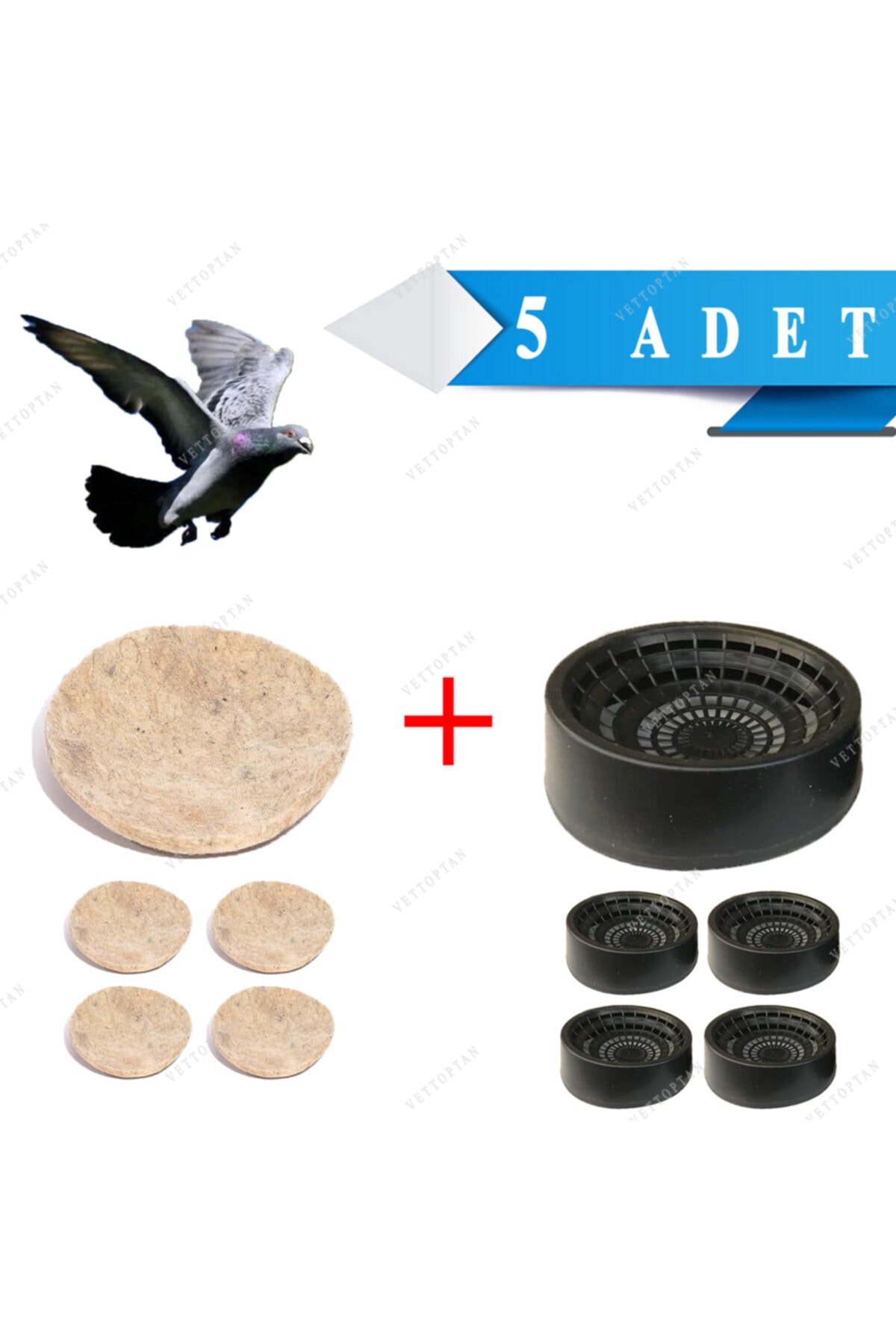 Endiket 5 Adet Delikli Oval Folluk Ve 5 Adet Yün Keçe Güvercin Delikli Oval Güvercin Folluğu Ve Yün Keçe