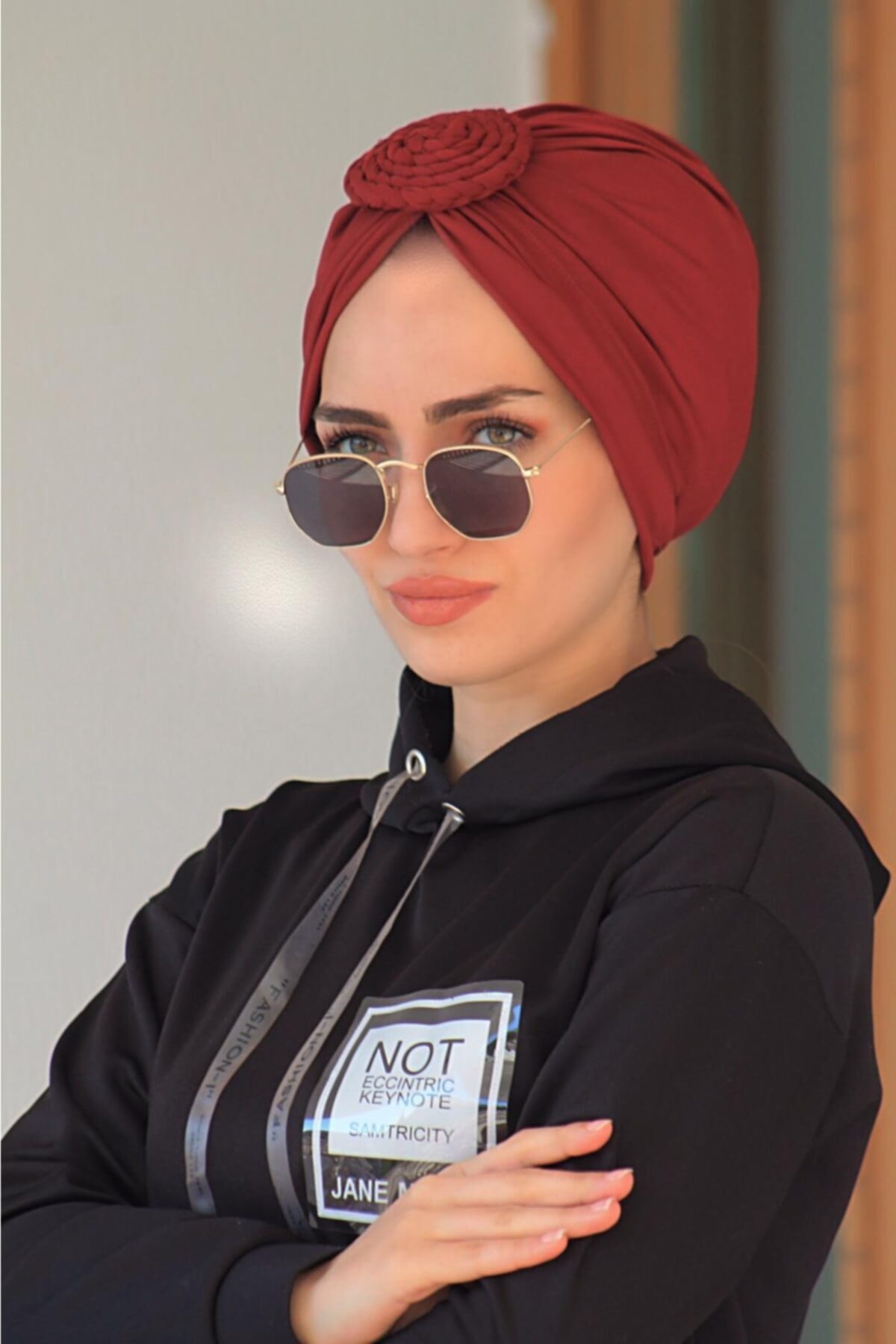 Zehra Hazır Havuz Tesettür Giyim Papatya Bone Bordo Yeni Model - Özel Tasarım- Yeni Model Tesettür Giyim