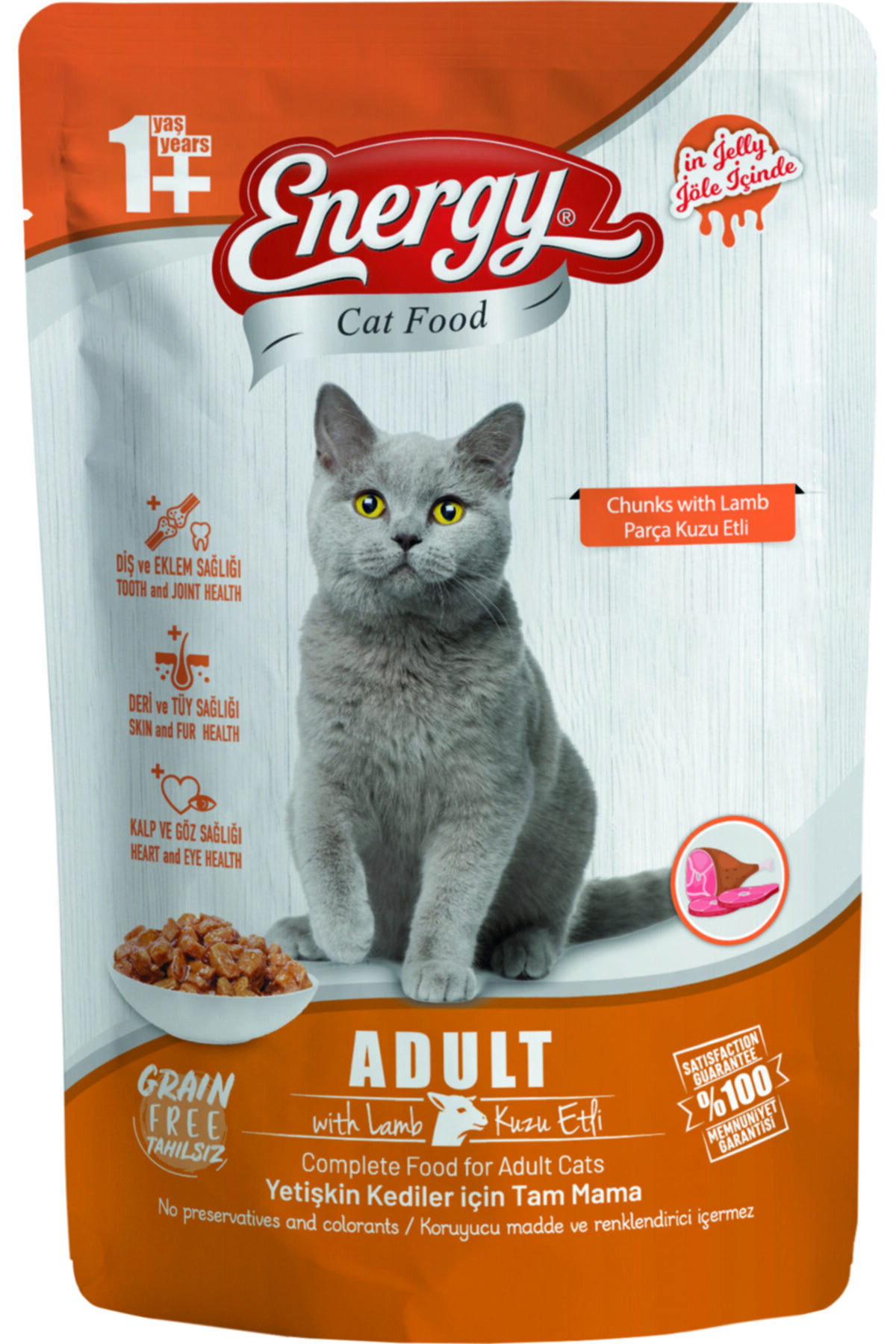 Energy Kuzu Etli Islak Kedi Maması 85 Gram- 24 Adet