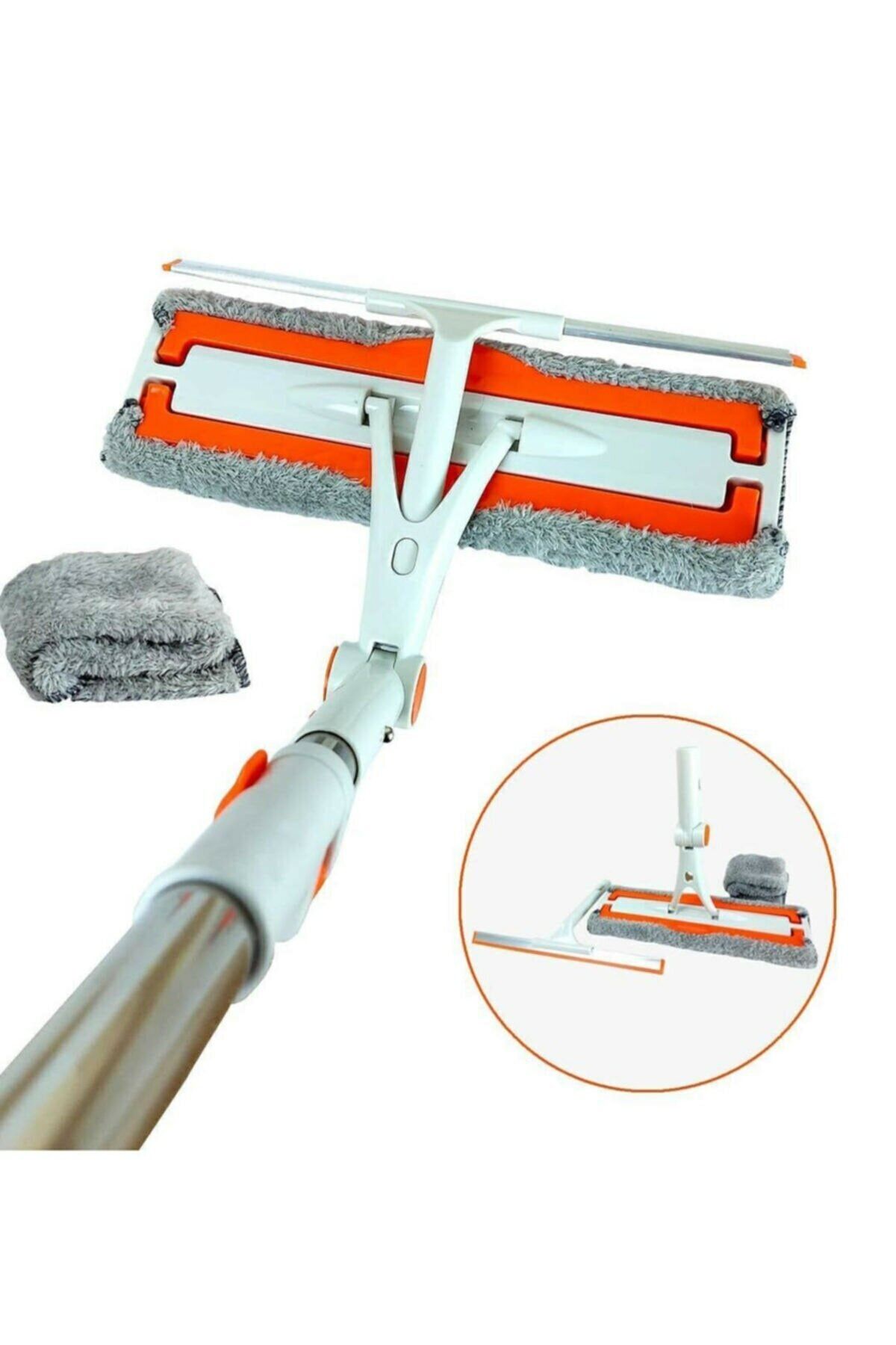 Oliva Nero Mikrofiber Cam Mopu +1 Yedek Bezli Cam Silme Aparatı Ayla Stan