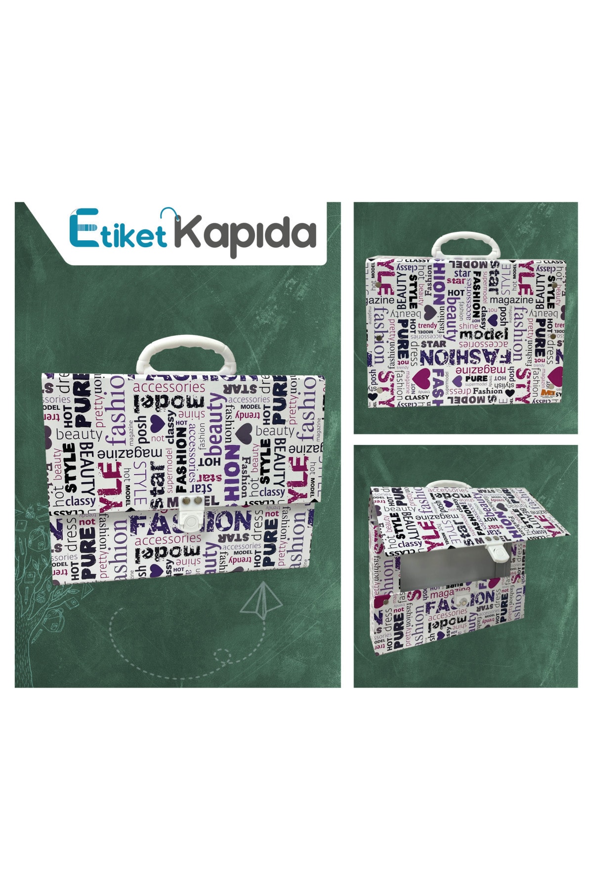 ETİKET KAPIDA Style Model Okul Klasörü - Kutu Klasör -kulplu Çanta 32*28*7,6cm