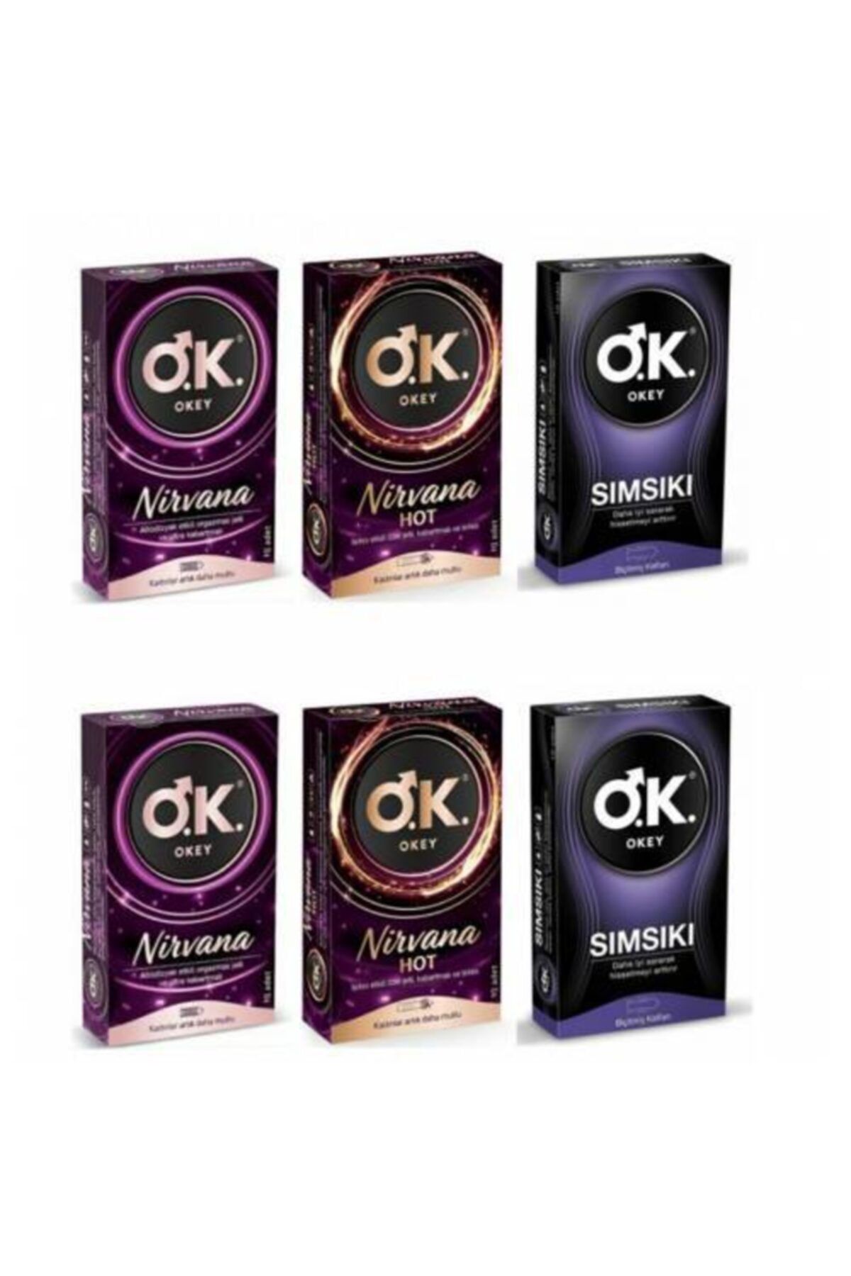 Okey Prezervatif Nirvana 20 Li + Nirvana Hot 20 Li + Sımsıkı 20 Li