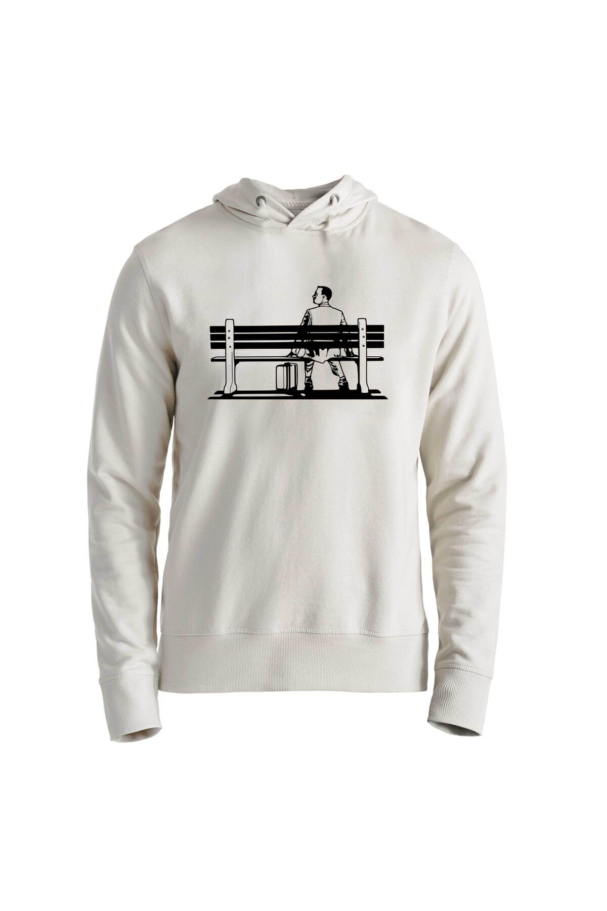 Alfa Tshirt Forrest Gump Baskılı Ekru Sweatshirt