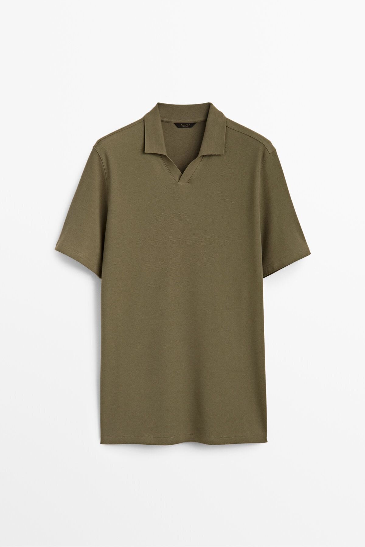 Massimo Dutti Kontrast Yakalı Dokulu Pamuklu Polo T-shirt