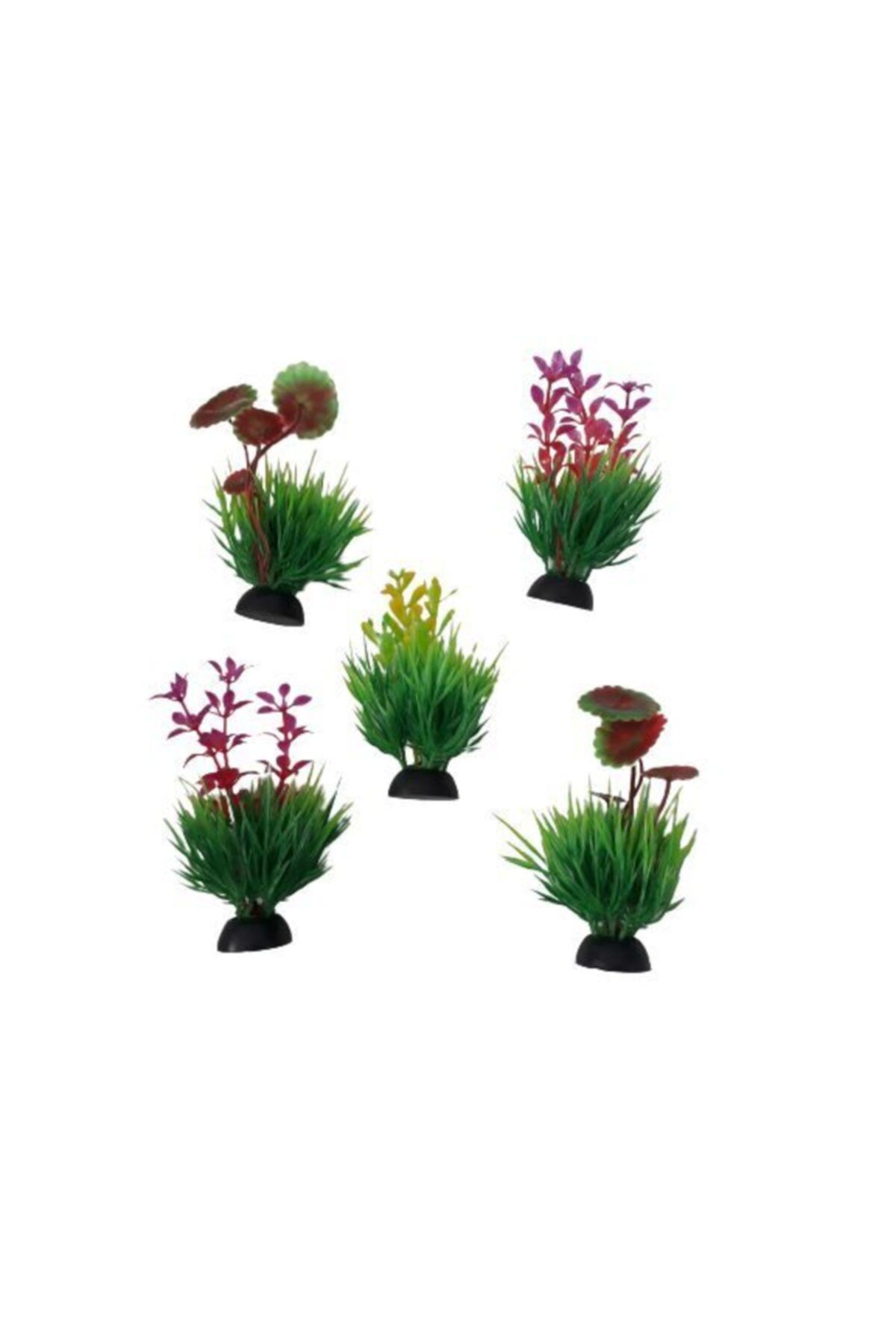 yenisahome 5 Adet Akvaryum Plastik Bitki 8 Cm