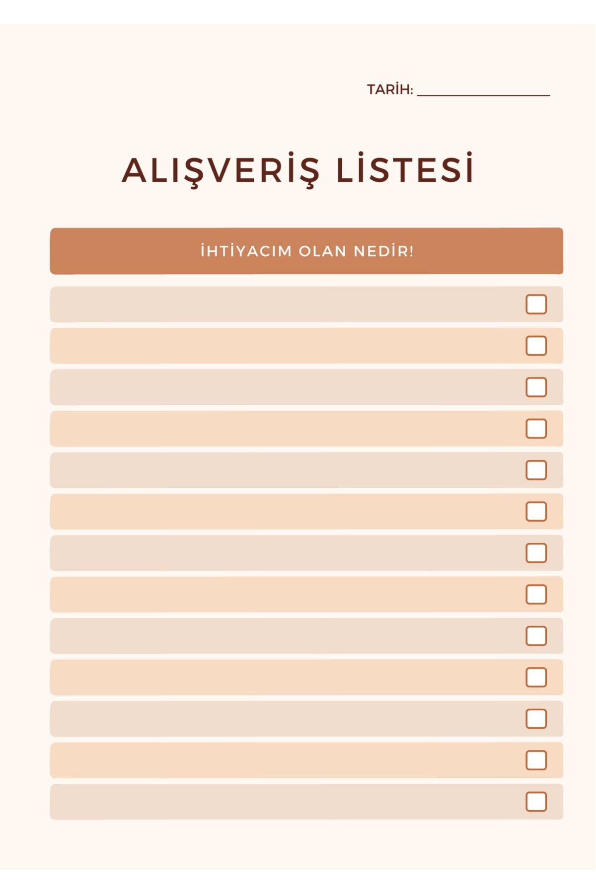 ChiChi Papers Masaüstü Planlayıcı Alışveriş Listesi Eva