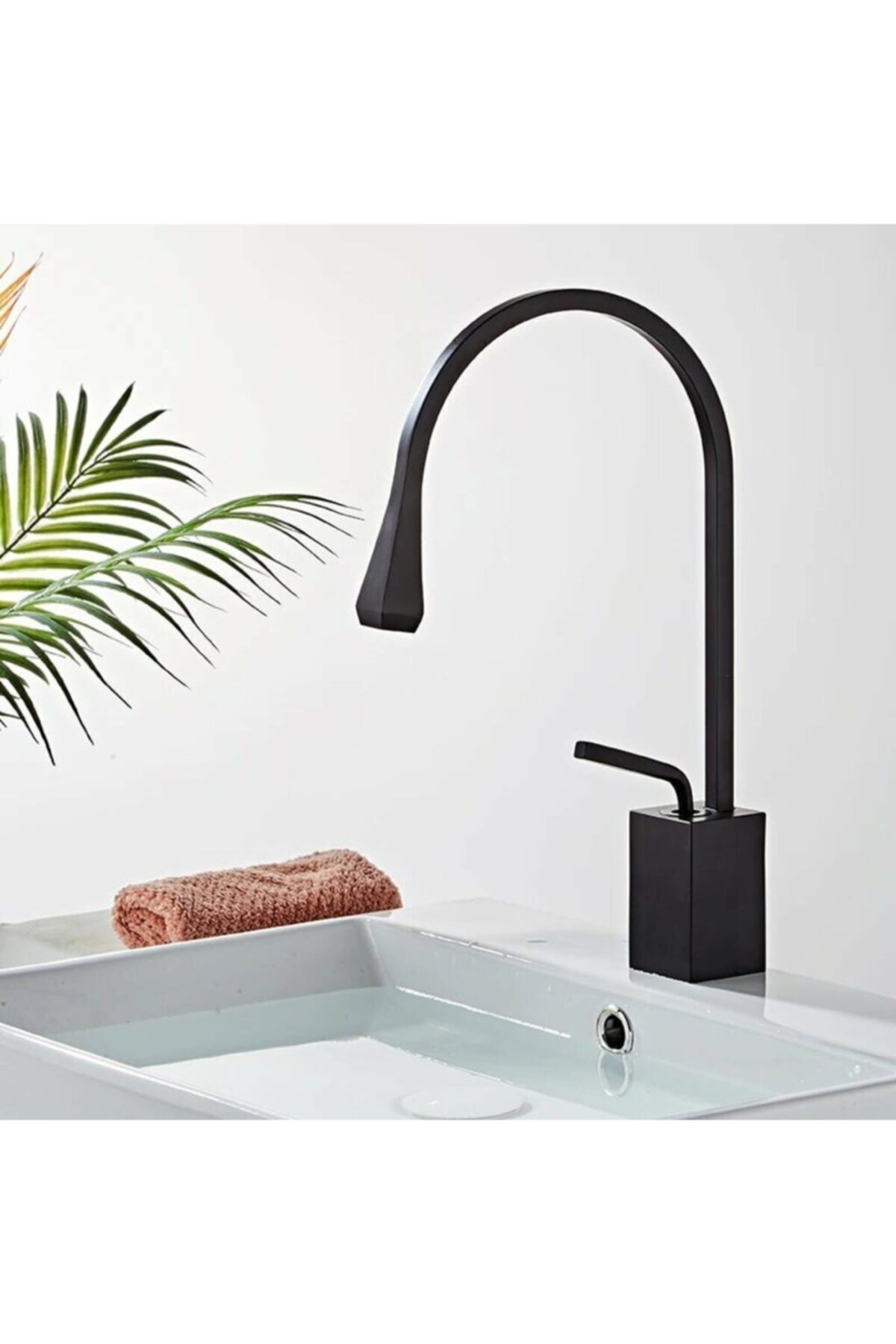OEM Banyo Lavabo Bataryası Mat Siyah Yeni Kare Model 5 Yıl Garantili
