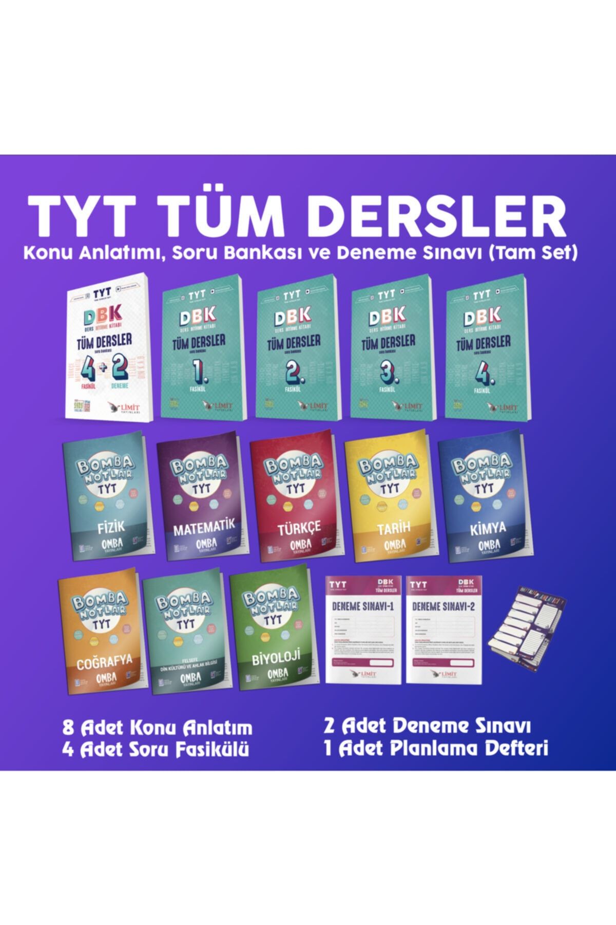 Limit Yayınları Limit Tyt Tüm Dersler Seti (OMBA-LİMİT)