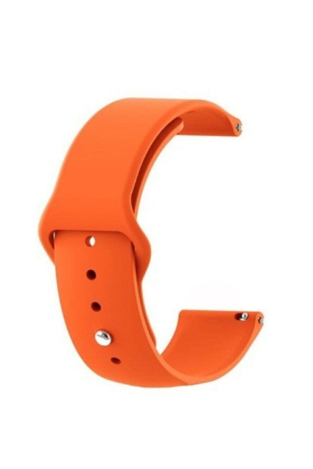 Tagomoon Amazfit Bip Ve Bip Lite Ile Uyumlu Yumuşak Dokulu Turuncu Silikon Kordon Kayış (20mm)