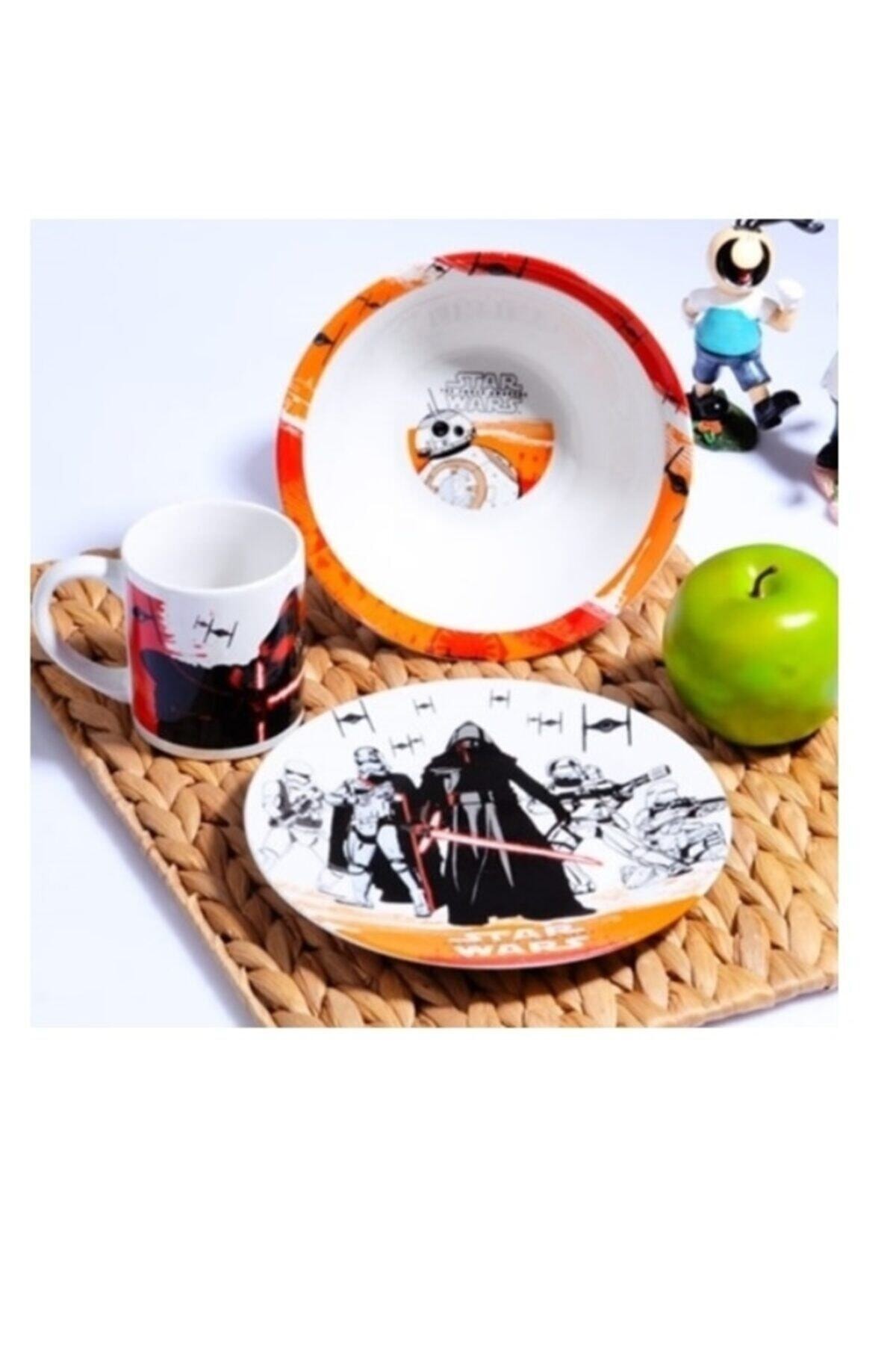 Kosova Züccaciye Star Wars Porselen 3 Parça Çocuk Yemek Takımı