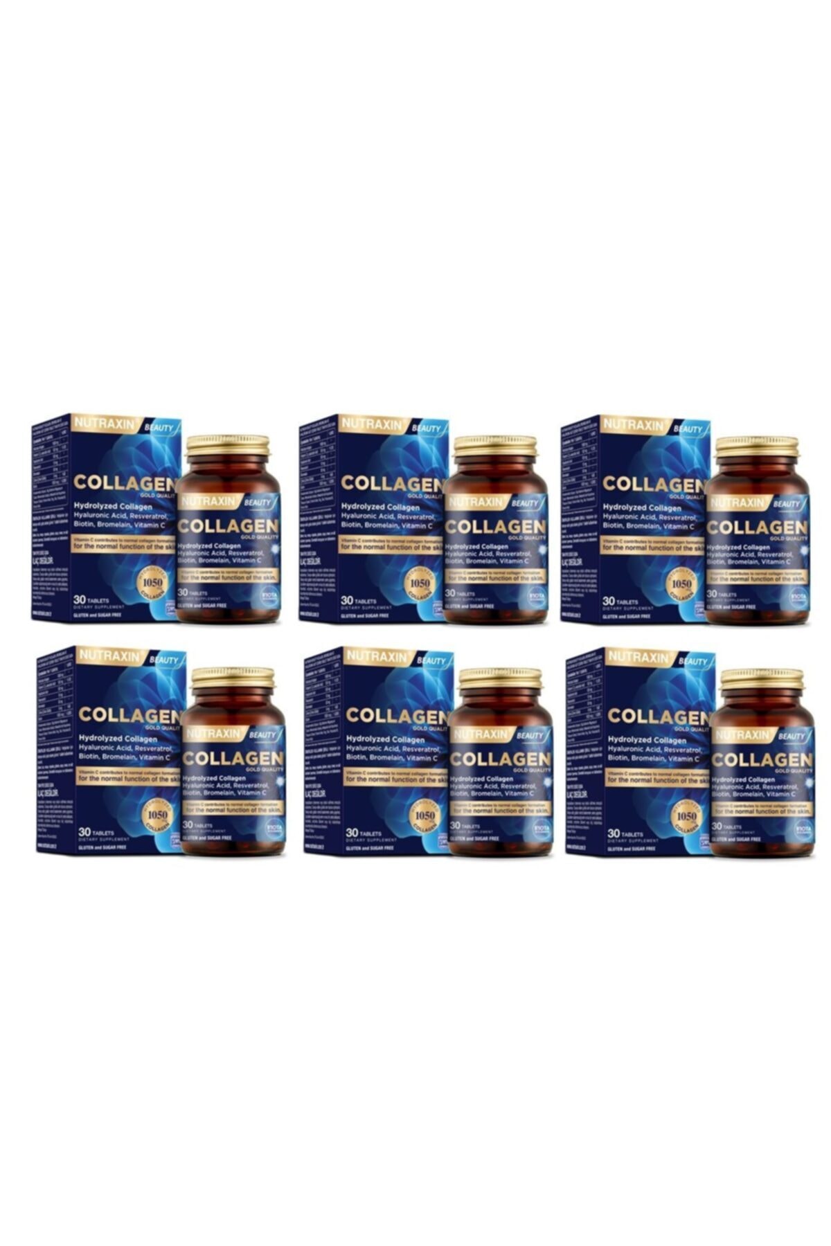 Nutraxin Tip 1 Ve Tip 3 Hidrolize Kolajen Içeren 30 Tablet*6 Adet